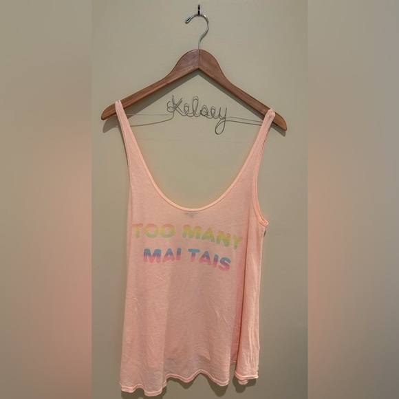 Wildfox Peach 'Too Many Mai Tais' Tank Top - Picture 2 of 4